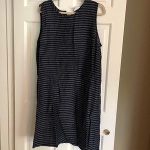 Striped linen sheath dress